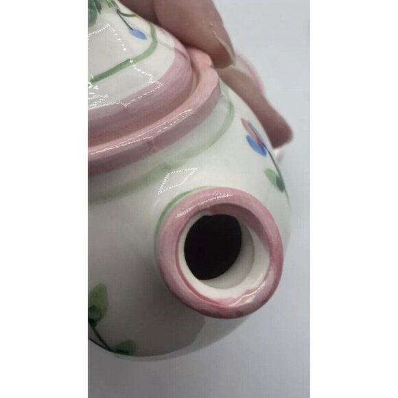 VTG The Haldon Group BUNNY RABBIT FLORAL Ceramic Sugar Creamer Bowl 1990 Cottage - Picture 13 of 16